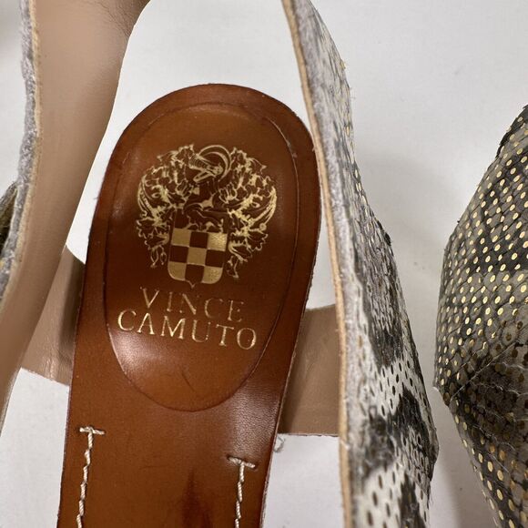 Vince Camuto Olinsa Pumps Gray Sparkle Snakeskin Print Ankle‎ Strap Shoe Size 8M - Picture 8 of 10